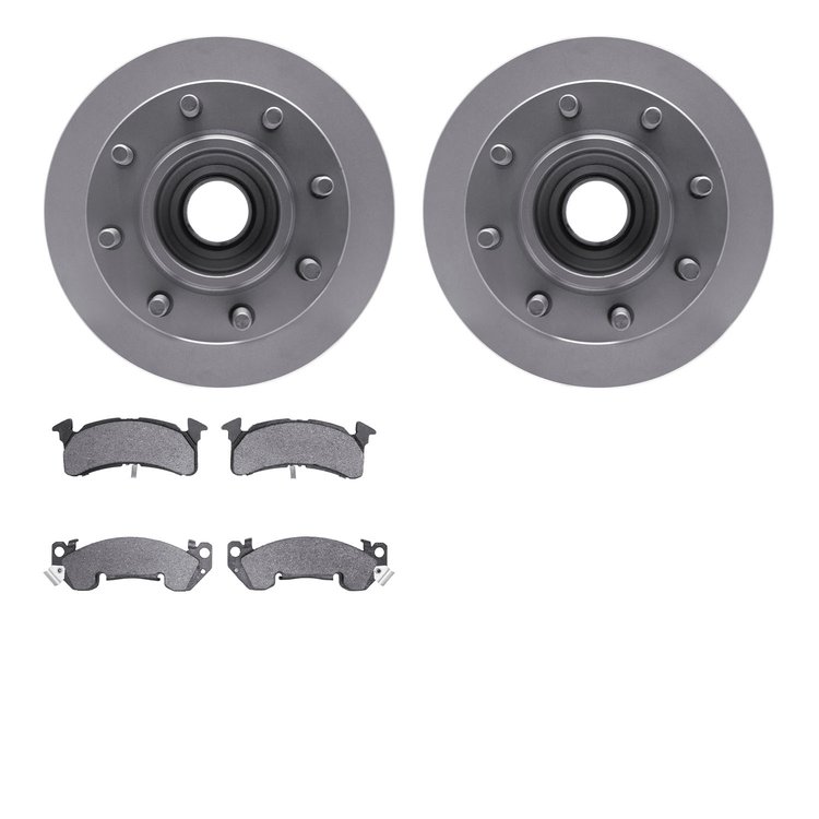 4202-48023 Geospec Brake Rotors w/Heavy-Duty Brake Pads Kit, 1979-1979 GM, Position: Front