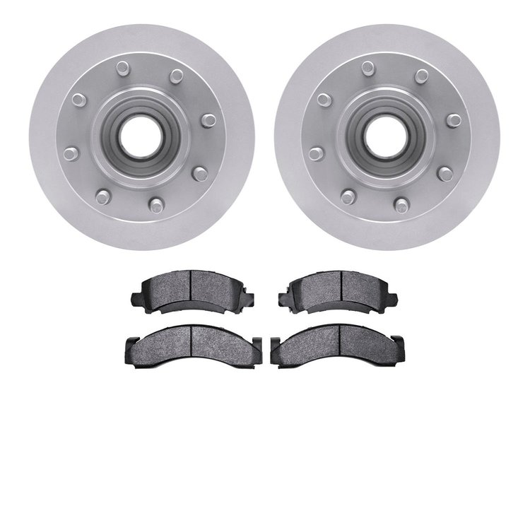 4202-48024 Geospec Brake Rotors w/Heavy-Duty Brake Pads Kit, 1974-1996 GM, Position: Front