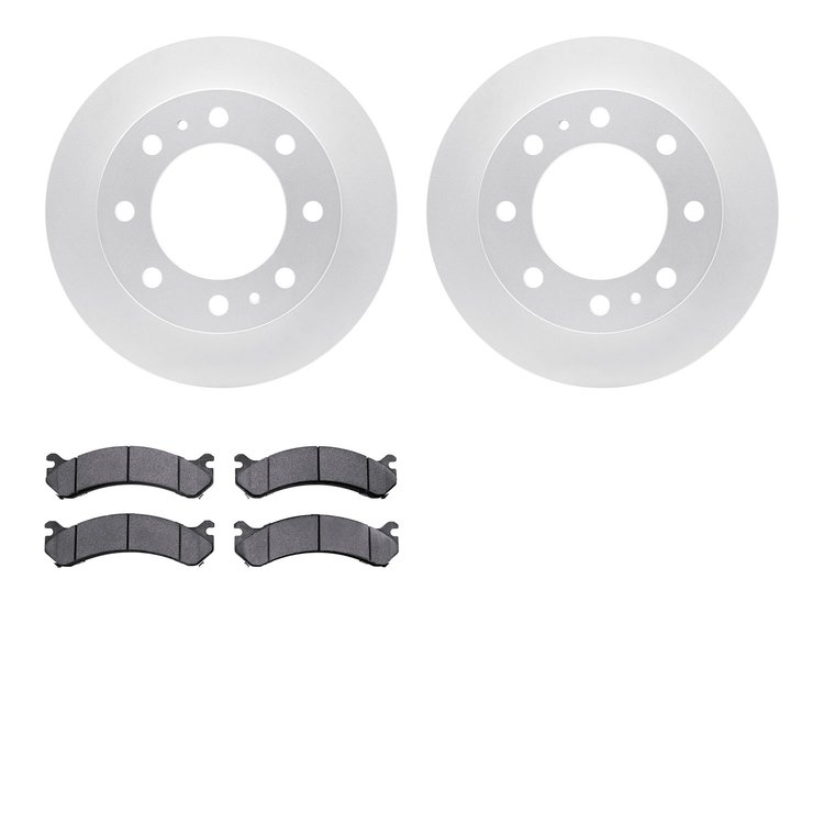 4202-48096 Geospec Brake Rotors w/Heavy-Duty Brake Pads Kit, 1999-2020 GM, Position: Front