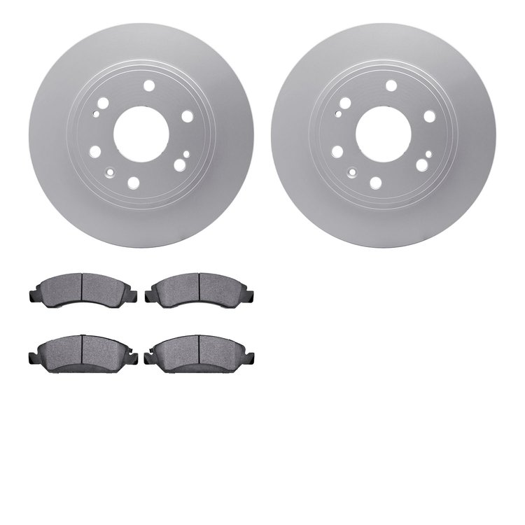 4202-48139 Geospec Brake Rotors w/Heavy-Duty Brake Pads Kit, 2009-2020 GM, Position: Front