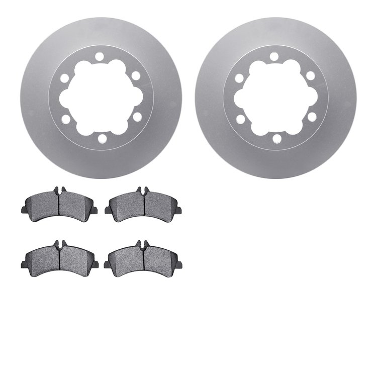 4202-63212 Geospec Brake Rotors w/Heavy-Duty Brake Pads Kit, 2007-2018 Multiple Makes/Models, Position: Rear