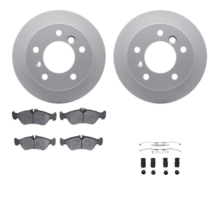 4212-40093 Geospec Brake Rotors w/Heavy-Duty Brake Pads & Hardware, 2002-2006 Multiple Makes/Models, Position: Rear