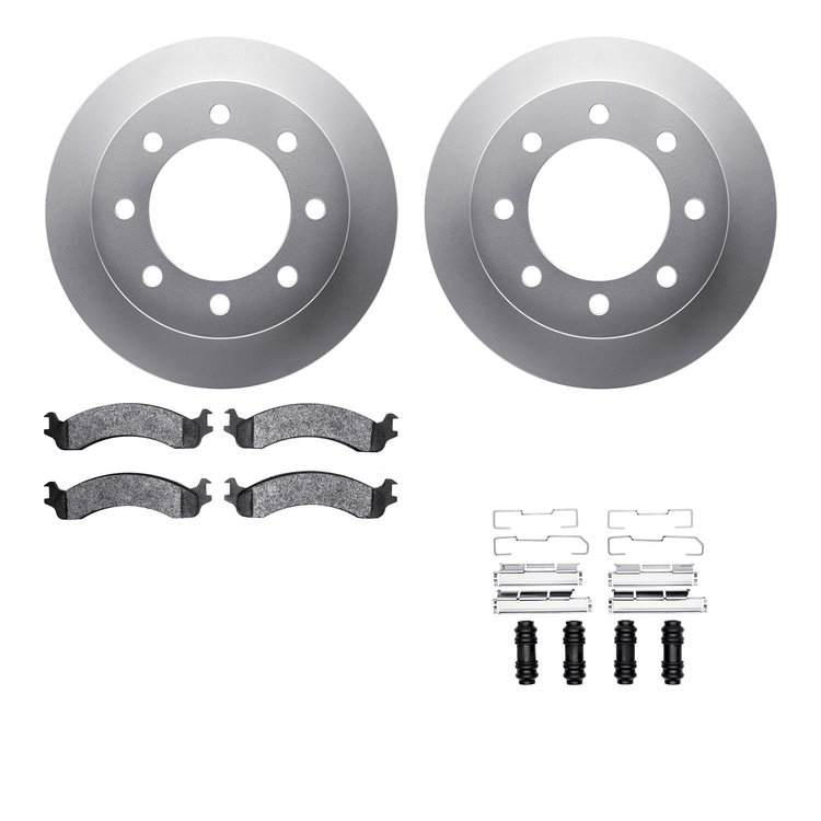 4212-40124 Geospec Brake Rotors w/Heavy-Duty Brake Pads & Hardware, 2000-2002 Mopar, Position: Front