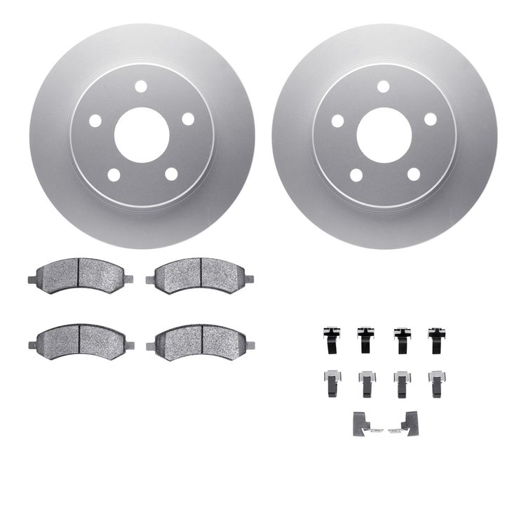 4212-40131 Geospec Brake Rotors w/Heavy-Duty Brake Pads & Hardware, 2006-2018 Mopar, Position: Front