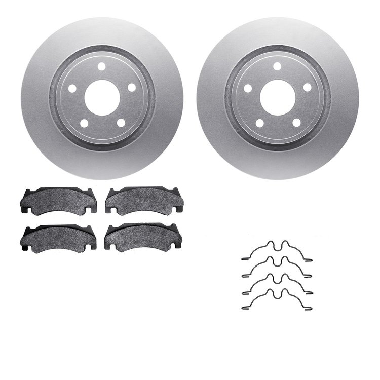 4212-40140 Geospec Brake Rotors w/Heavy-Duty Brake Pads & Hardware, 2005-2006 Mopar, Position: Front