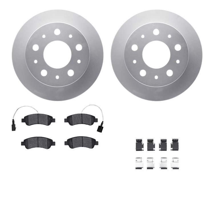 4212-40155 Geospec Brake Rotors w/Heavy-Duty Brake Pads & Hardware, 2014-2021 Mopar, Position: Rear