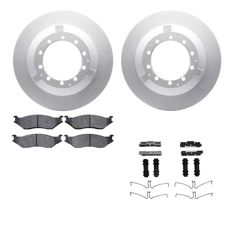 4212-40156 Geospec Brake Rotors w/Heavy-Duty Brake Pads & Hardware, 2005-2017 Multiple Makes/Models, Position: Front, Rear