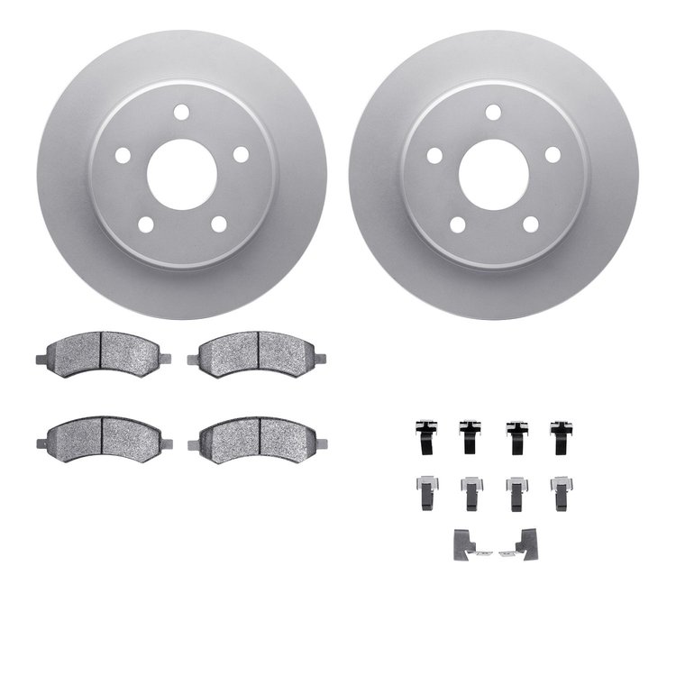 4212-42060 Geospec Brake Rotors w/Heavy-Duty Brake Pads & Hardware, 2008-2012 Mopar, Position: Front
