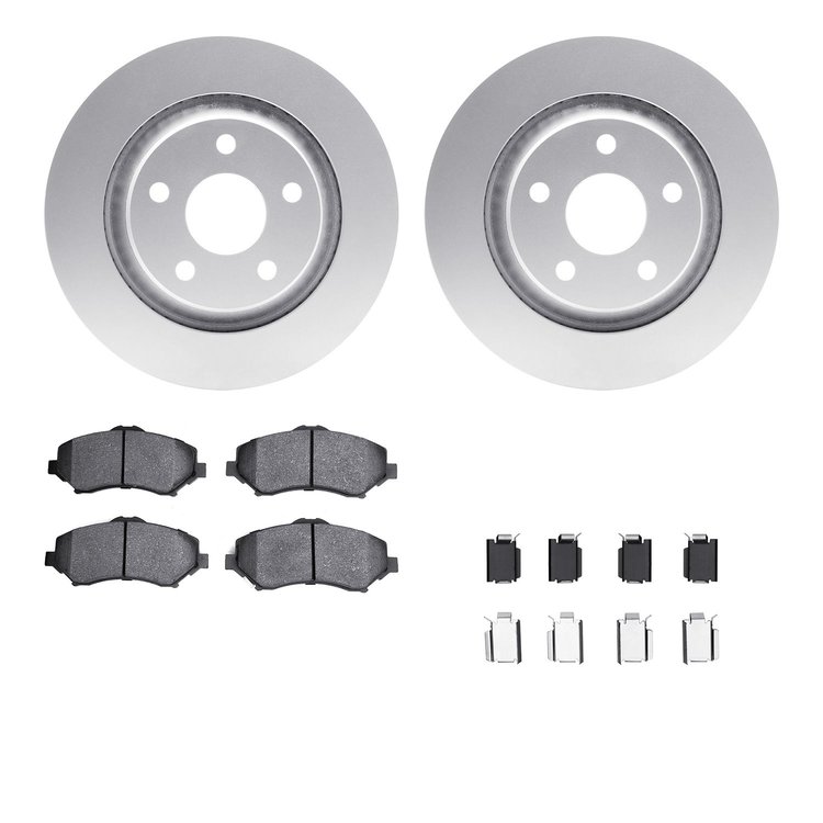 4212-42088 Geospec Brake Rotors w/Heavy-Duty Brake Pads & Hardware, 2012-2018 Mopar, Position: Front