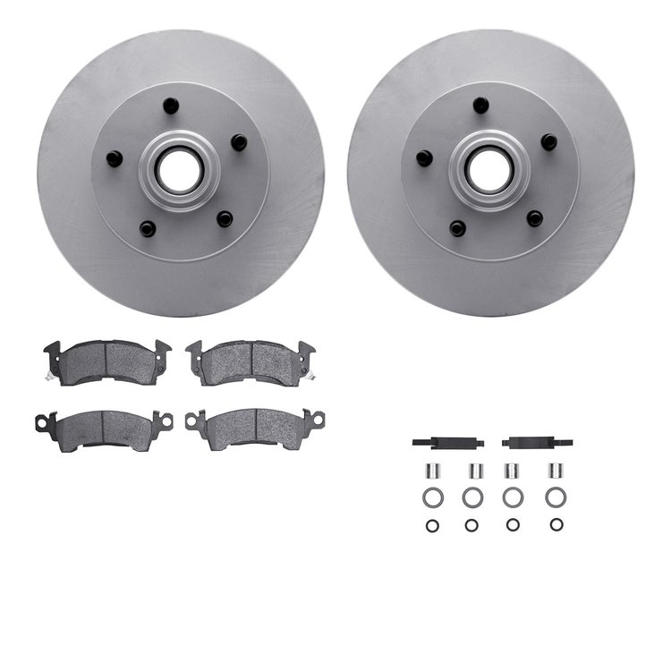 4212-47061 Geospec Brake Rotors w/Heavy-Duty Brake Pads & Hardware, 1969-1974 GM, Position: Front