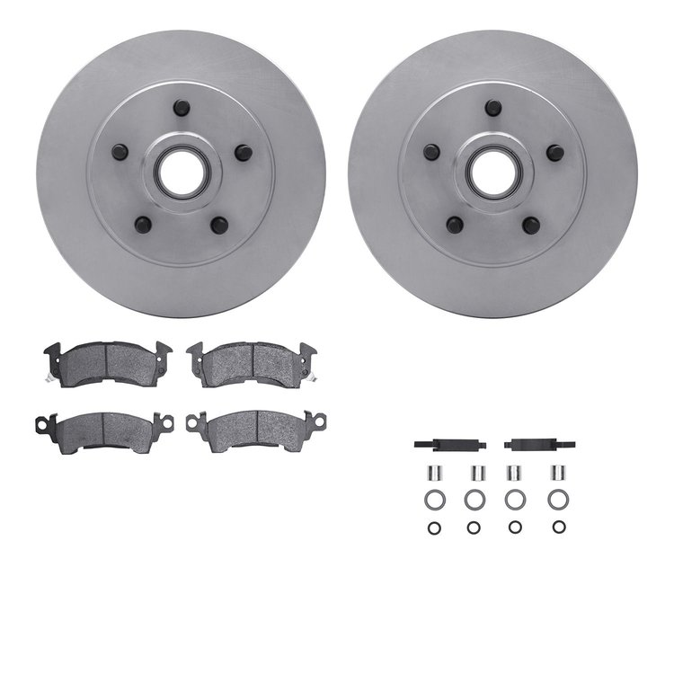 4212-47109 Geospec Brake Rotors w/Heavy-Duty Brake Pads & Hardware, 1969-1996 GM, Position: Front