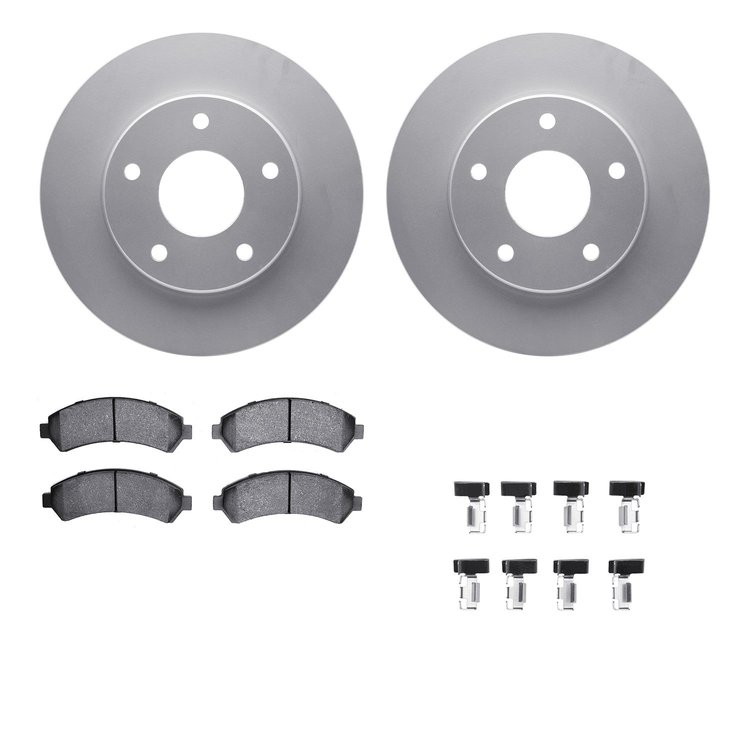4212-48002 Geospec Brake Rotors w/Heavy-Duty Brake Pads & Hardware, 1997-2005 GM, Position: Front