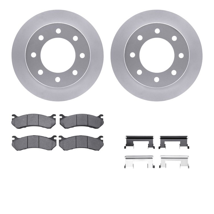 4212-48006 Geospec Brake Rotors w/Heavy-Duty Brake Pads & Hardware, 1999-2009 GM, Position: Rear