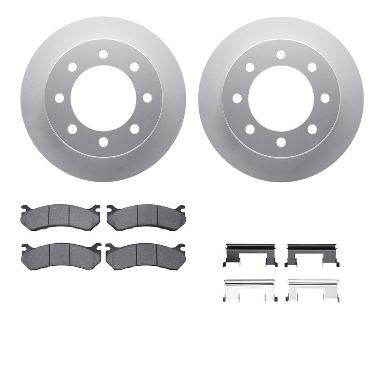 4212-48008 Geospec Brake Rotors w/Heavy-Duty Brake Pads & Hardware, 1999-2013 GM, Position: Rear