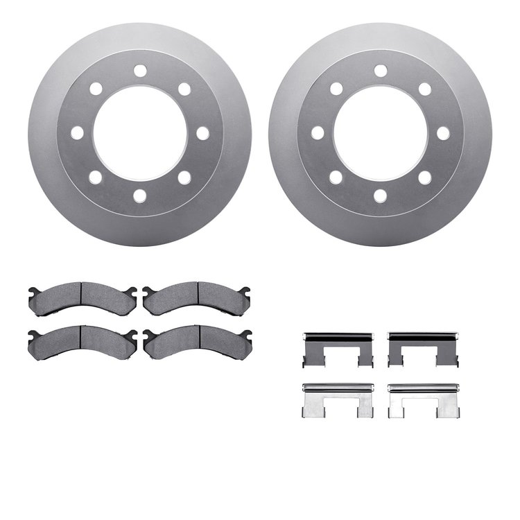 4212-48012 Geospec Brake Rotors w/Heavy-Duty Brake Pads & Hardware, 2001-2010 GM, Position: Rear