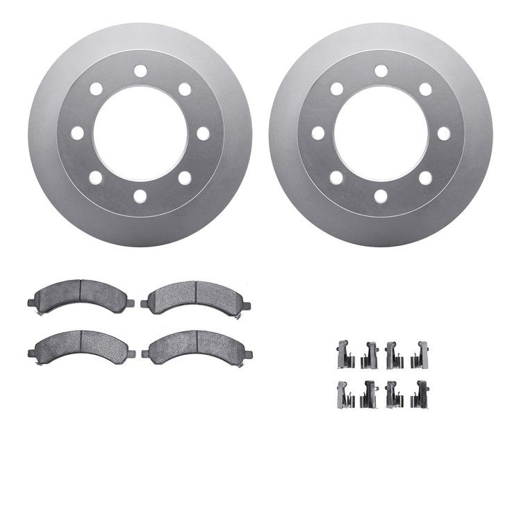 4212-48013 Geospec Brake Rotors w/Heavy-Duty Brake Pads & Hardware, 2003-2008 GM, Position: Rear