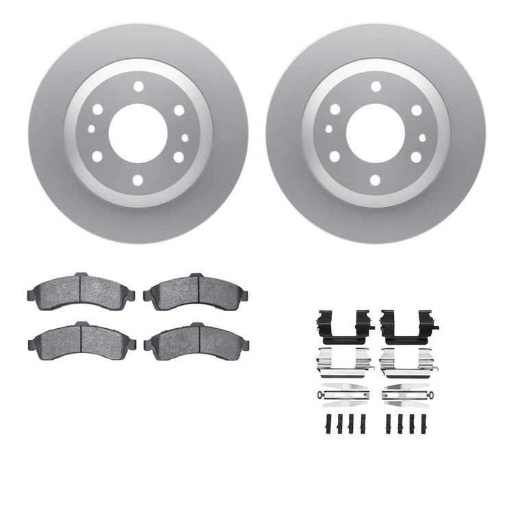 4212-48014 Geospec Brake Rotors w/Heavy-Duty Brake Pads & Hardware, 2002-2005 GM, Position: Front