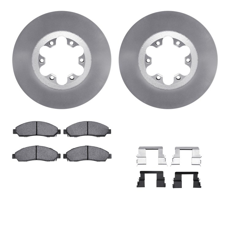 4212-48016 Geospec Brake Rotors w/Heavy-Duty Brake Pads & Hardware, 2004-2008 GM, Position: Front