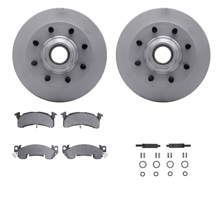 4212-48078 Geospec Brake Rotors w/Heavy-Duty Brake Pads & Hardware, 1978-1993 GM, Position: Front