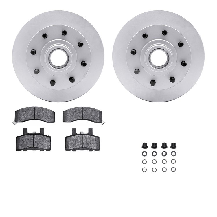 4212-48095 Geospec Brake Rotors w/Heavy-Duty Brake Pads & Hardware, 1992-2002 GM, Position: Front