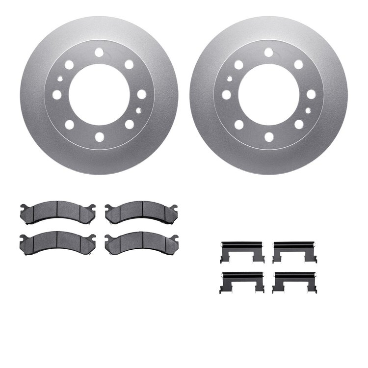4212-48129 Geospec Brake Rotors w/Heavy-Duty Brake Pads & Hardware, 2001-2020 GM, Position: Front