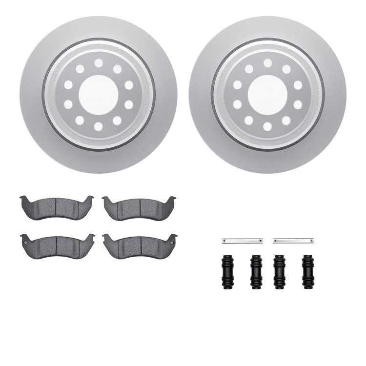 4212-55001 Geospec Brake Rotors w/Heavy-Duty Brake Pads & Hardware, 2003-2011 Ford/Lincoln/Mercury/Mazda, Position: Rear