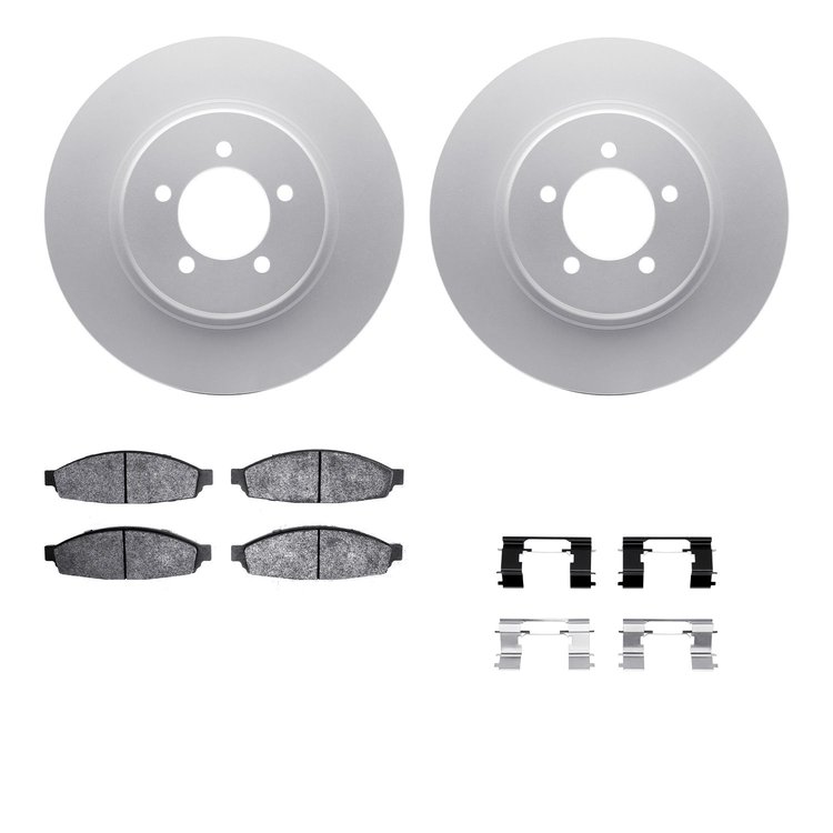 4212-55002 Geospec Brake Rotors w/Heavy-Duty Brake Pads & Hardware, 2003-2005 Ford/Lincoln/Mercury/Mazda, Position: Front