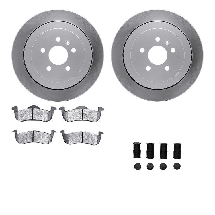 4212-55018 Geospec Brake Rotors w/Heavy-Duty Brake Pads & Hardware, 2013-2016 Ford/Lincoln/Mercury/Mazda, Position: Rear