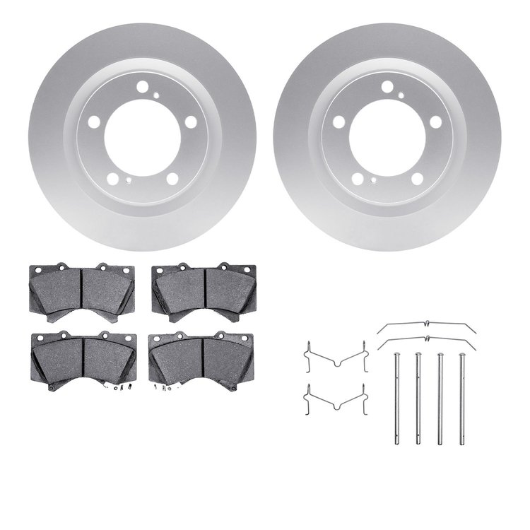 4212-76005 Geospec Brake Rotors w/Heavy-Duty Brake Pads & Hardware, Fits Select Lexus/Toyota/Scion, Position: Front