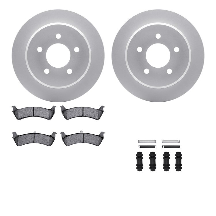 4212-99120 Geospec Brake Rotors w/Heavy-Duty Brake Pads & Hardware, 1995-2002 Ford/Lincoln/Mercury/Mazda, Position: Rear