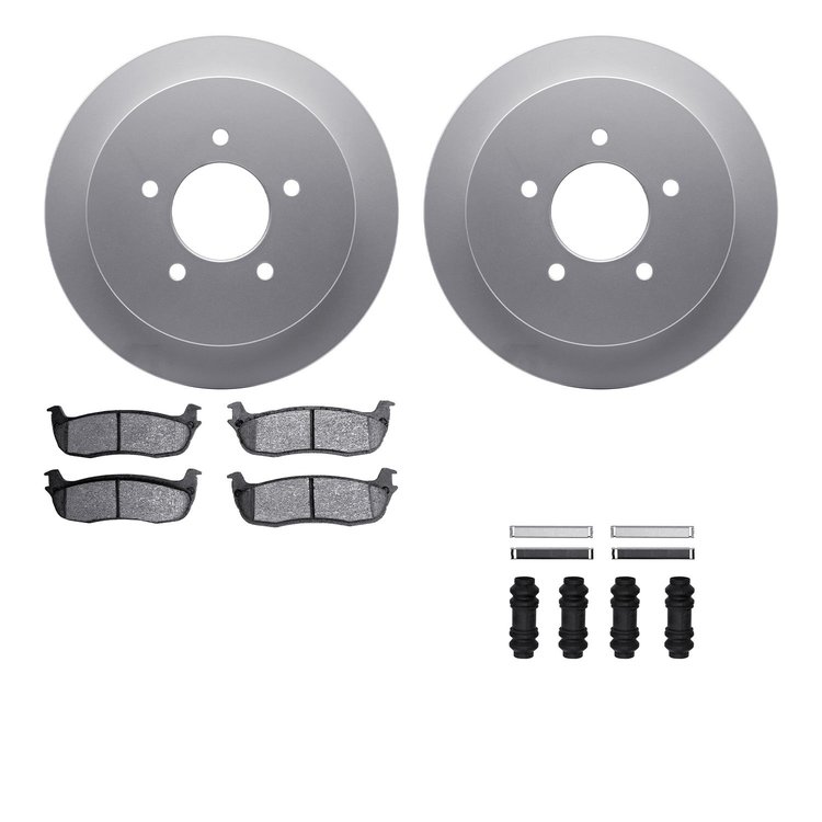 4212-99152 Geospec Brake Rotors w/Heavy-Duty Brake Pads & Hardware, 1997-2004 Ford/Lincoln/Mercury/Mazda, Position: Rear