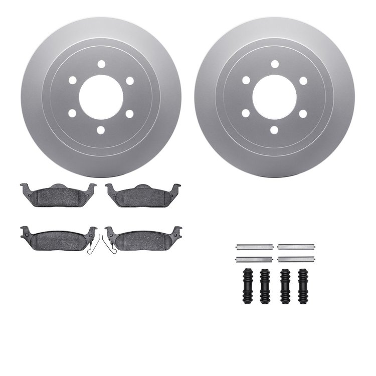 4212-99170 Geospec Brake Rotors w/Heavy-Duty Brake Pads & Hardware, 2004-2011 Ford/Lincoln/Mercury/Mazda, Position: Rear