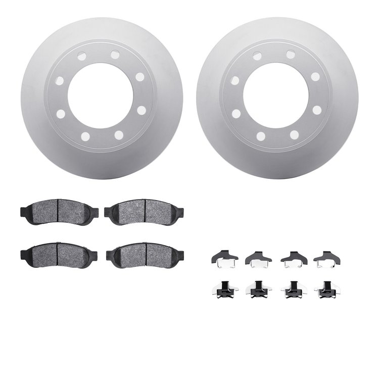 4212-99185 Geospec Brake Rotors w/Heavy-Duty Brake Pads & Hardware, 2006-2010 Ford/Lincoln/Mercury/Mazda, Position: Rear