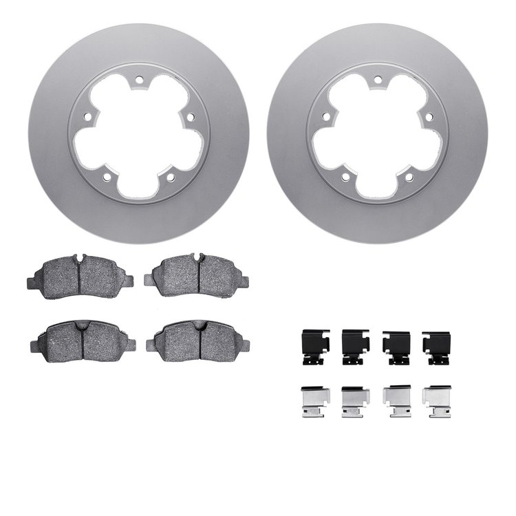 4212-99223 Geospec Brake Rotors w/Heavy-Duty Brake Pads & Hardware, 2015-2019 Ford/Lincoln/Mercury/Mazda, Position: Rear