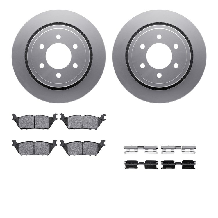 4212-99227 Geospec Brake Rotors w/Heavy-Duty Brake Pads & Hardware, 2015-2017 Ford/Lincoln/Mercury/Mazda, Position: Rear