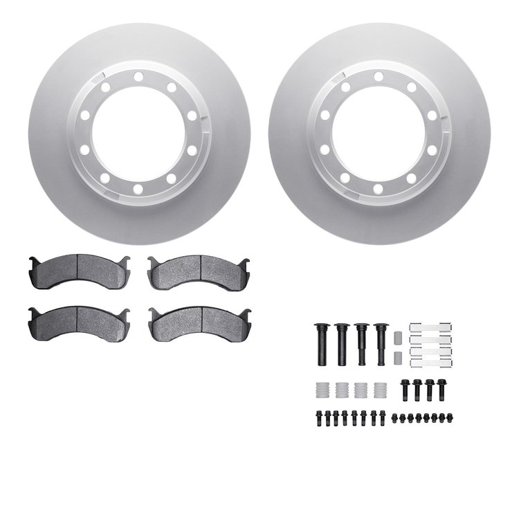 4212-99231 Geospec Brake Rotors w/Heavy-Duty Brake Pads & Hardware, 2007-2019 Multiple Makes/Models, Position: Rear, Front