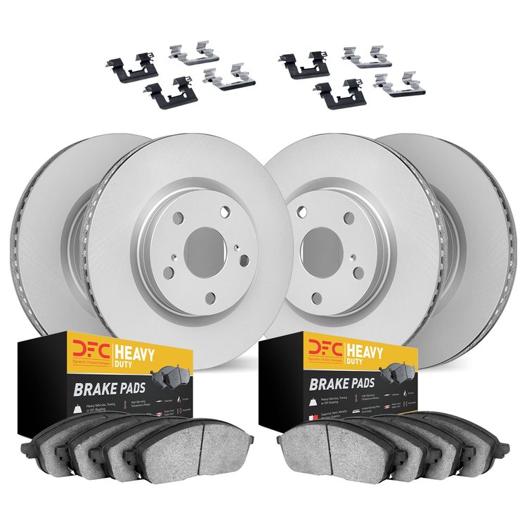 4214-40017 Geospec Brake Rotors w/Heavy-Duty Brake Pads & Hardware, 2004-2004 Mopar, Position: Front and Rear