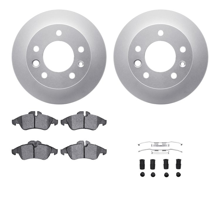 4222-40006 Geospec Brake Rotors w/Heavy-Duty Brake Pads/Sensor & Hardware Kit, 2002-2006 Multiple Makes/Models, Position: Front