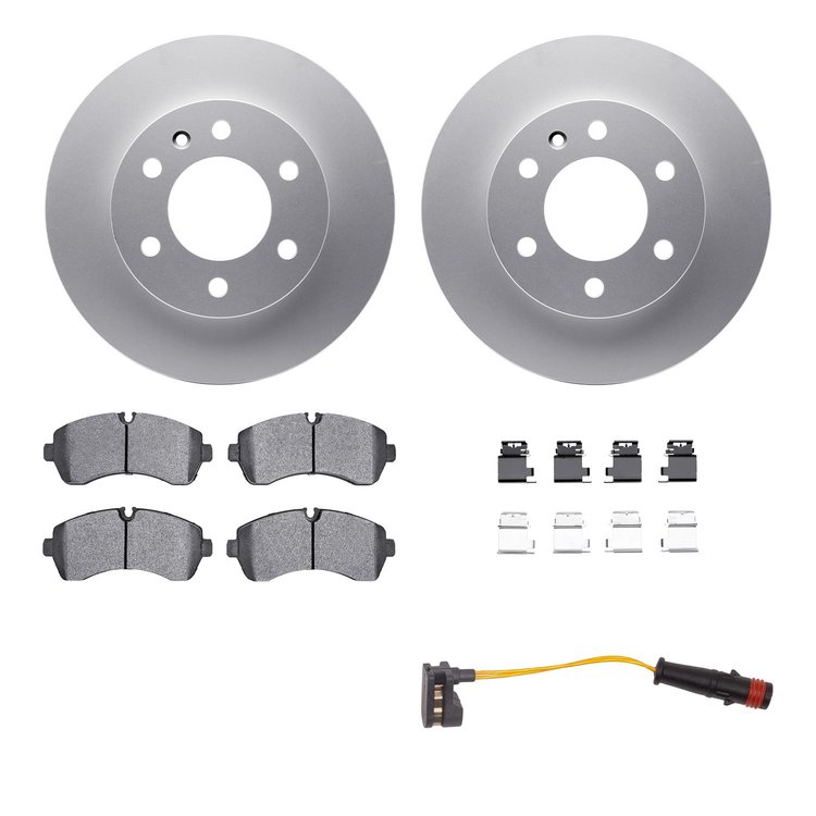 4222-40012 Geospec Brake Rotors w/Heavy-Duty Brake Pads/Sensor & Hardware Kit, Fits Select Multiple Makes/Models, Position: Fron