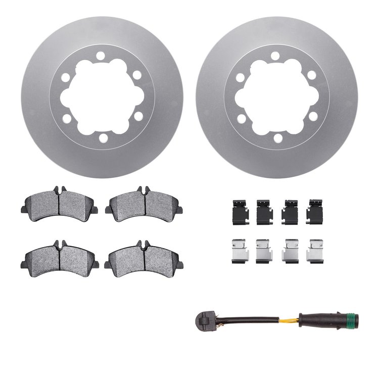 4222-63110 Geospec Brake Rotors w/Heavy-Duty Brake Pads/Sensor & Hardware Kit, 2008-2018 Multiple Makes/Models, Position: Rear