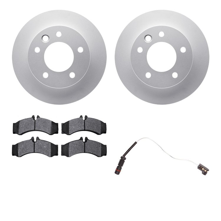 4232-40004 Geospec Brake Rotors w/Heavy-Duty Brake Pads & Sensor, 2002-2006 Multiple Makes/Models, Position: Front