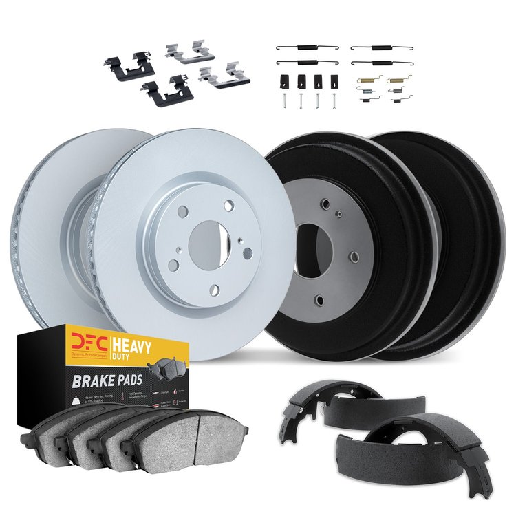 4284-54053 Geospec Brake Rotors w/Heavy-Duty Brake Pads/Drums/Shoes/Hardware/Adjusters, 2003-2009 Ford/Lincoln/Mercury/Mazda, Po