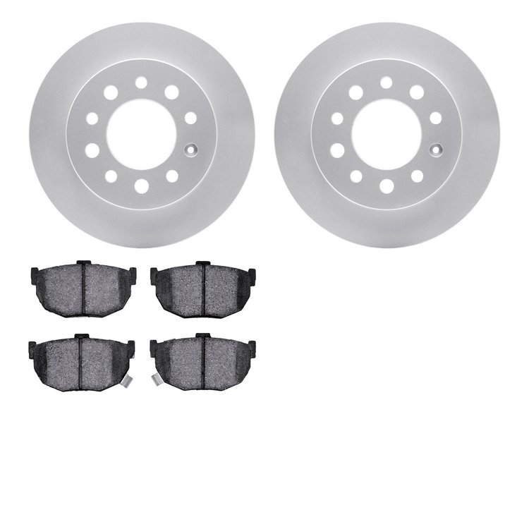 4302-03002 Geospec Brake Rotors with 3000-Series Ceramic Brake Pads Kit, 2003-2008 Kia/Hyundai/Genesis, Position: Rear