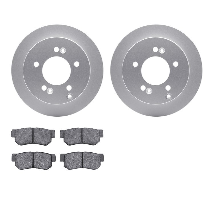 4302-03005 Geospec Brake Rotors with 3000-Series Ceramic Brake Pads Kit, 2001-2010 Kia/Hyundai/Genesis, Position: Rear