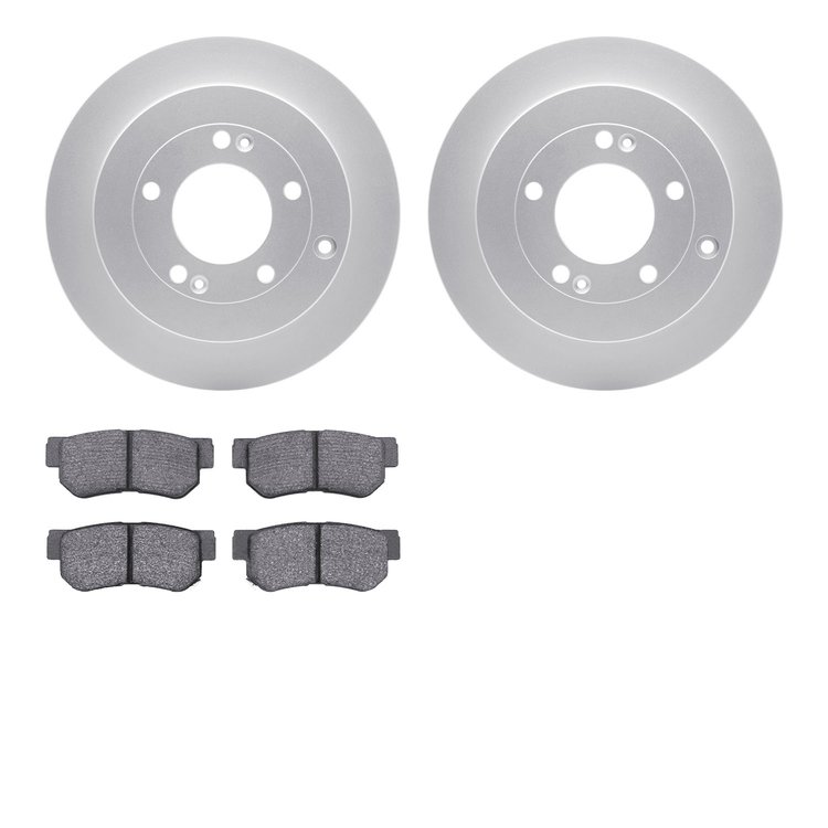 4302-03007 Geospec Brake Rotors with 3000-Series Ceramic Brake Pads Kit, 2006-2009 Kia/Hyundai/Genesis, Position: Rear