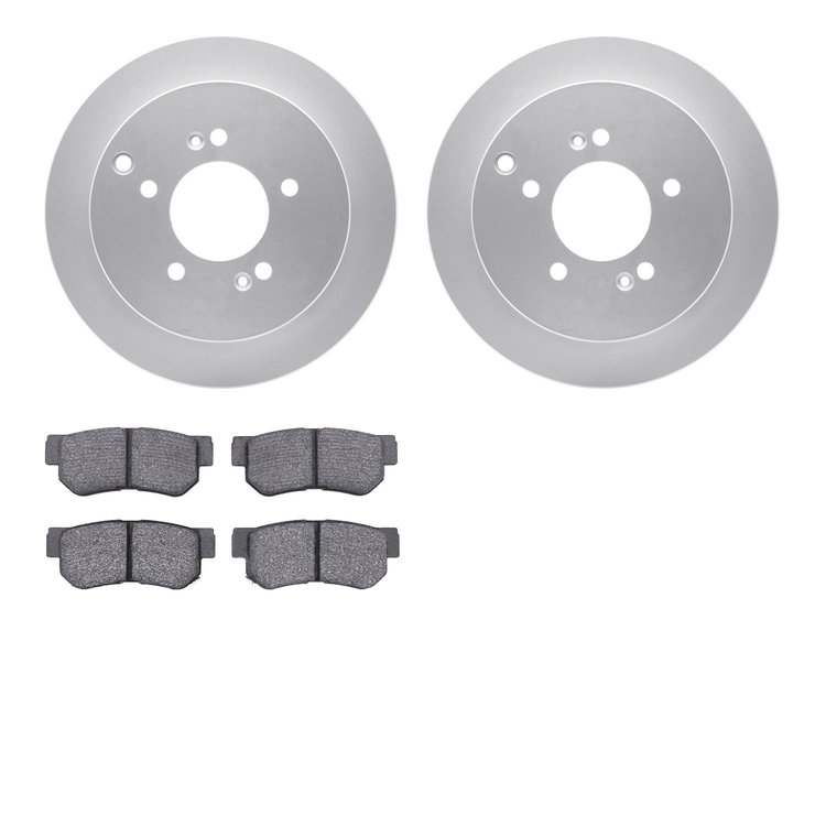 4302-03009 Geospec Brake Rotors with 3000-Series Ceramic Brake Pads Kit, 2001-2010 Kia/Hyundai/Genesis, Position: Rear