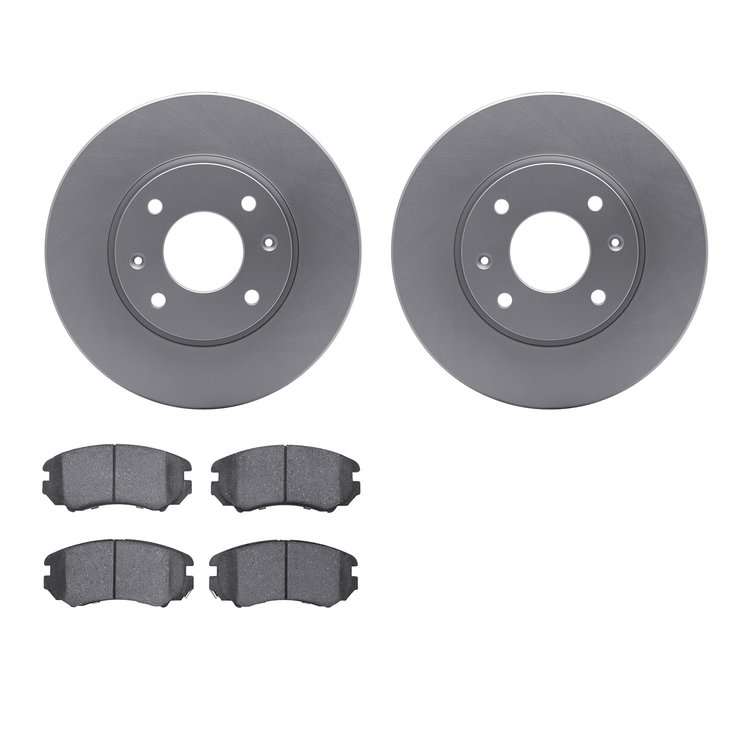 4302-03011 Geospec Brake Rotors with 3000-Series Ceramic Brake Pads Kit, 2002-2006 Kia/Hyundai/Genesis, Position: Front