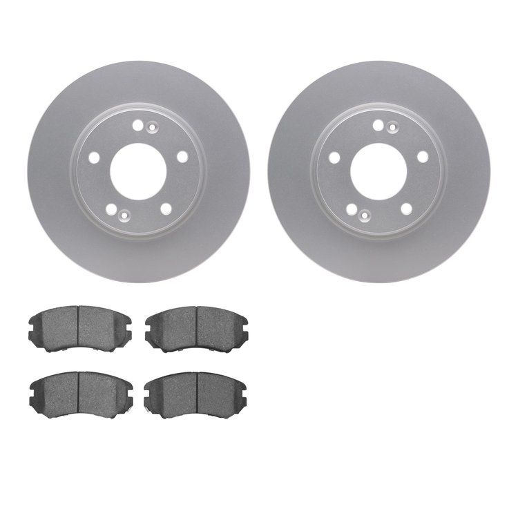 4302-03012 Geospec Brake Rotors with 3000-Series Ceramic Brake Pads Kit, 2003-2013 Kia/Hyundai/Genesis, Position: Front