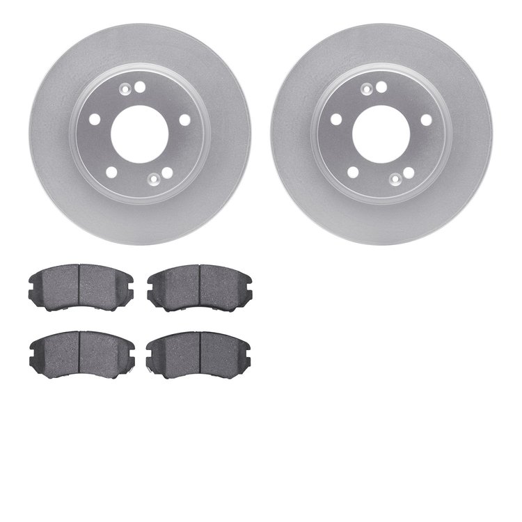 4302-03013 Geospec Brake Rotors with 3000-Series Ceramic Brake Pads Kit, 2007-2010 Kia/Hyundai/Genesis, Position: Front