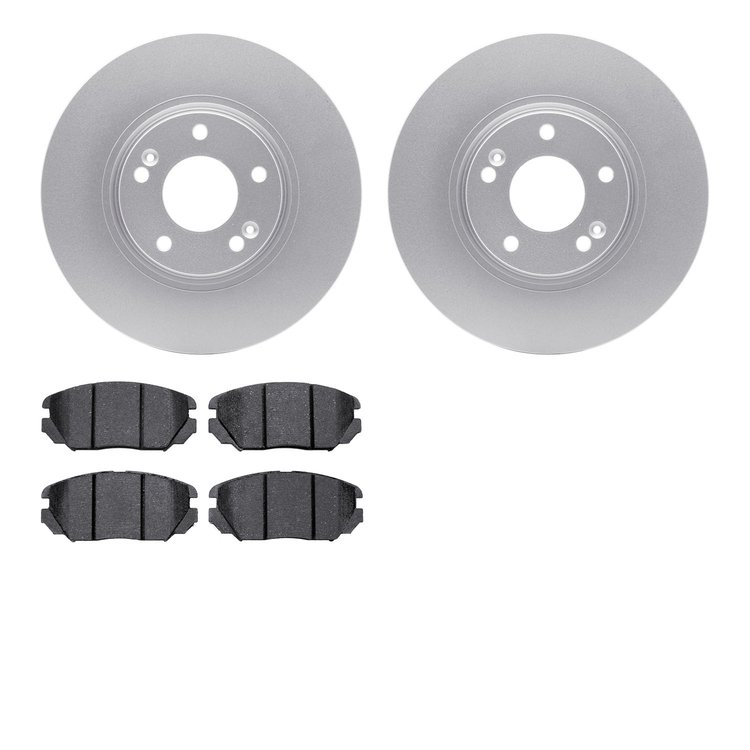 4302-03017 Geospec Brake Rotors with 3000-Series Ceramic Brake Pads Kit, 2006-2011 Kia/Hyundai/Genesis, Position: Front